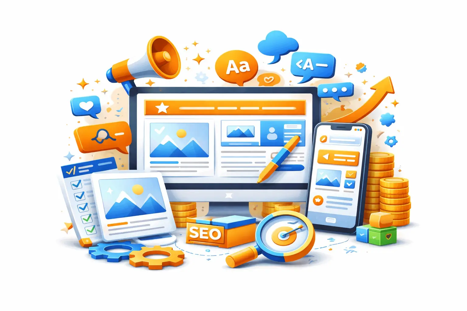 Content Integration We add your content, images, and branding while optimizing everything for performance and clarity.