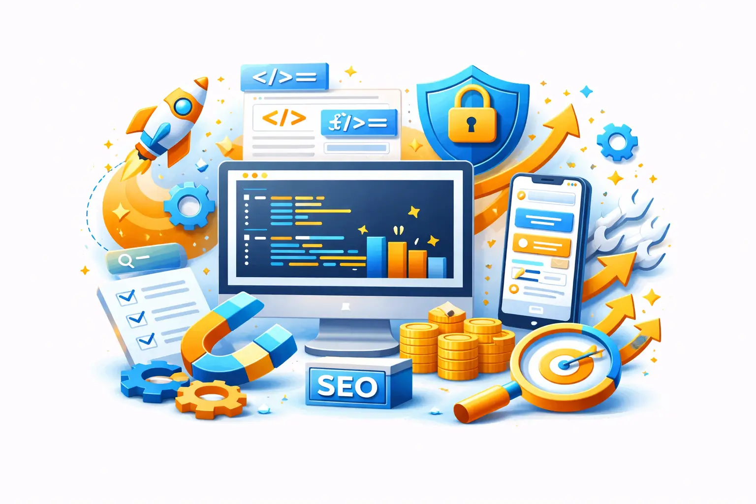 Development & Coding We turn the design into a fast, secure, and SEO-friendly website using the latest technologies.