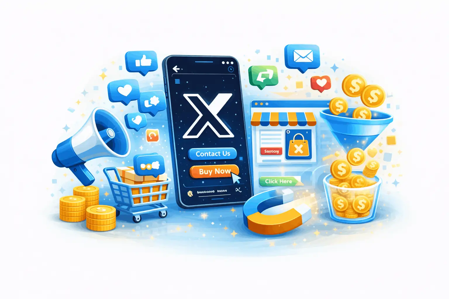 Generate Leads and Conversions Targeted campaigns and strategic content guide users from engagement to website visits, inquiries, or purchases.