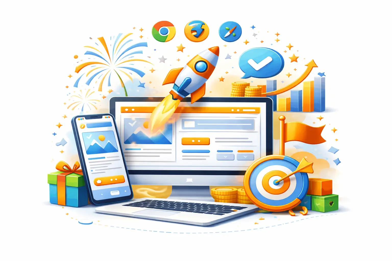Launch & Go Live We publish your website and make sure it’s ready to perform from day one.