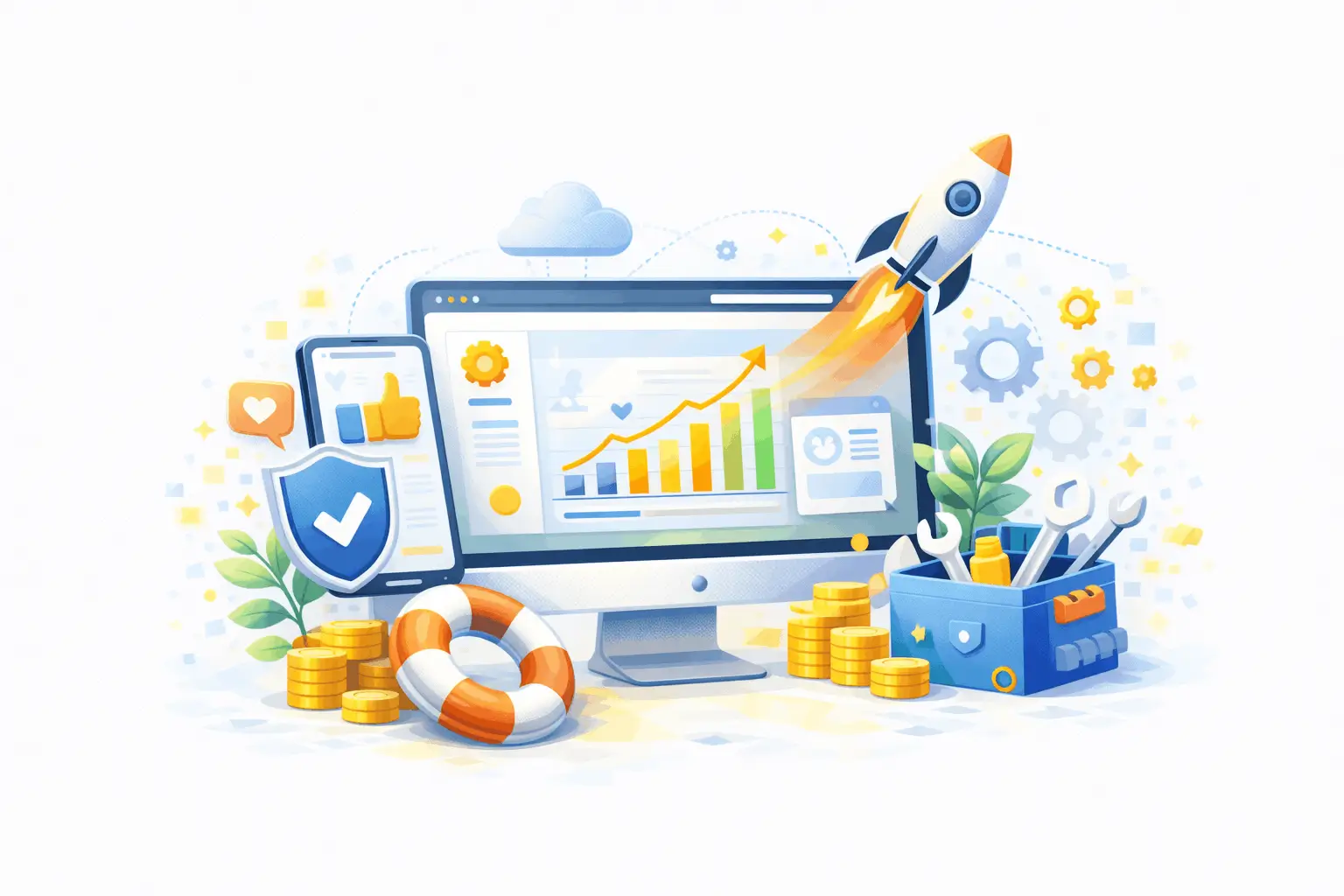Support & Growth After launch, we provide support, updates, and performance improvements to help your site grow with your business.