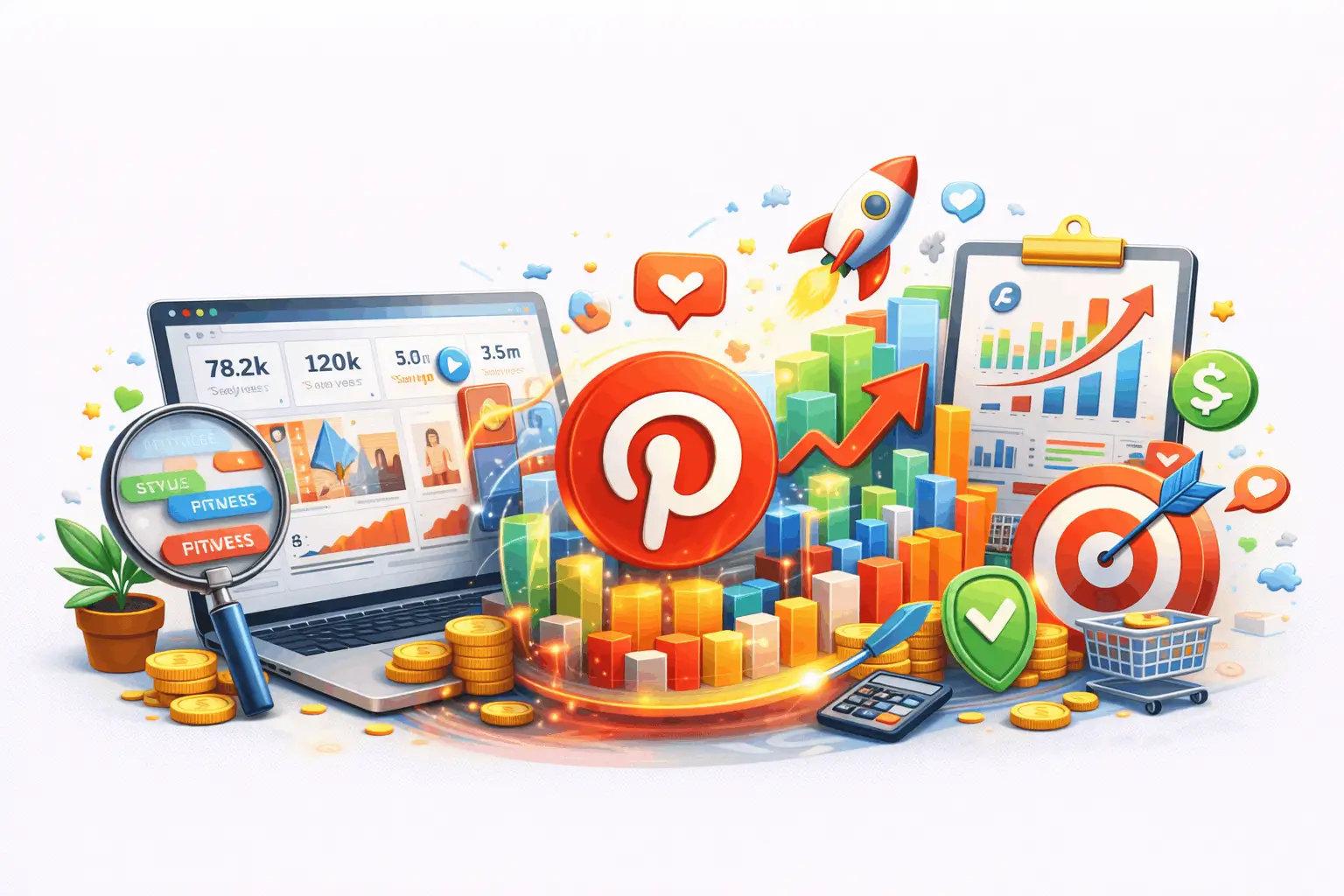 Track Performance and ROI Analytics track pin impressions, clicks, saves, and conversions to help optimize strategy and improve results.